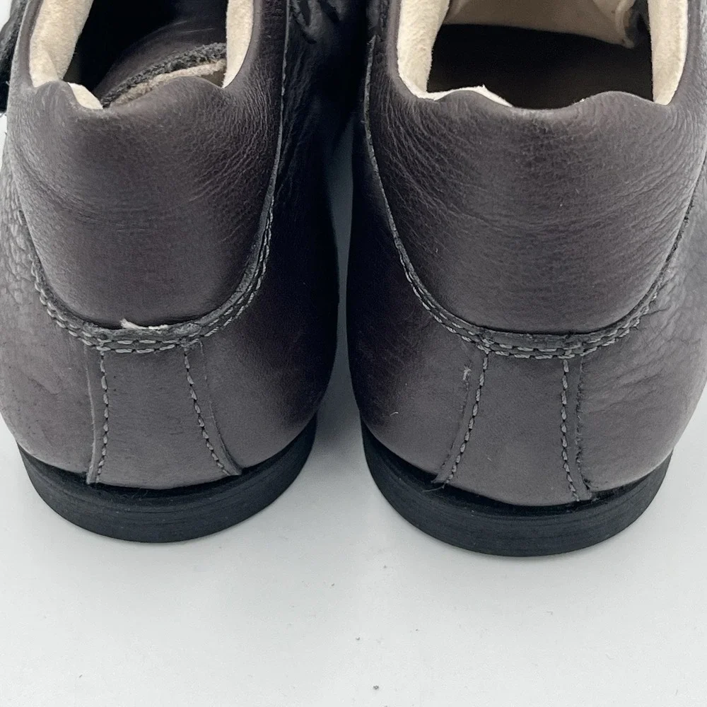 Brown Leather Kids Shoe Hook & Loop Straps 8.5 EUR 25 Made In Italy Gallucci